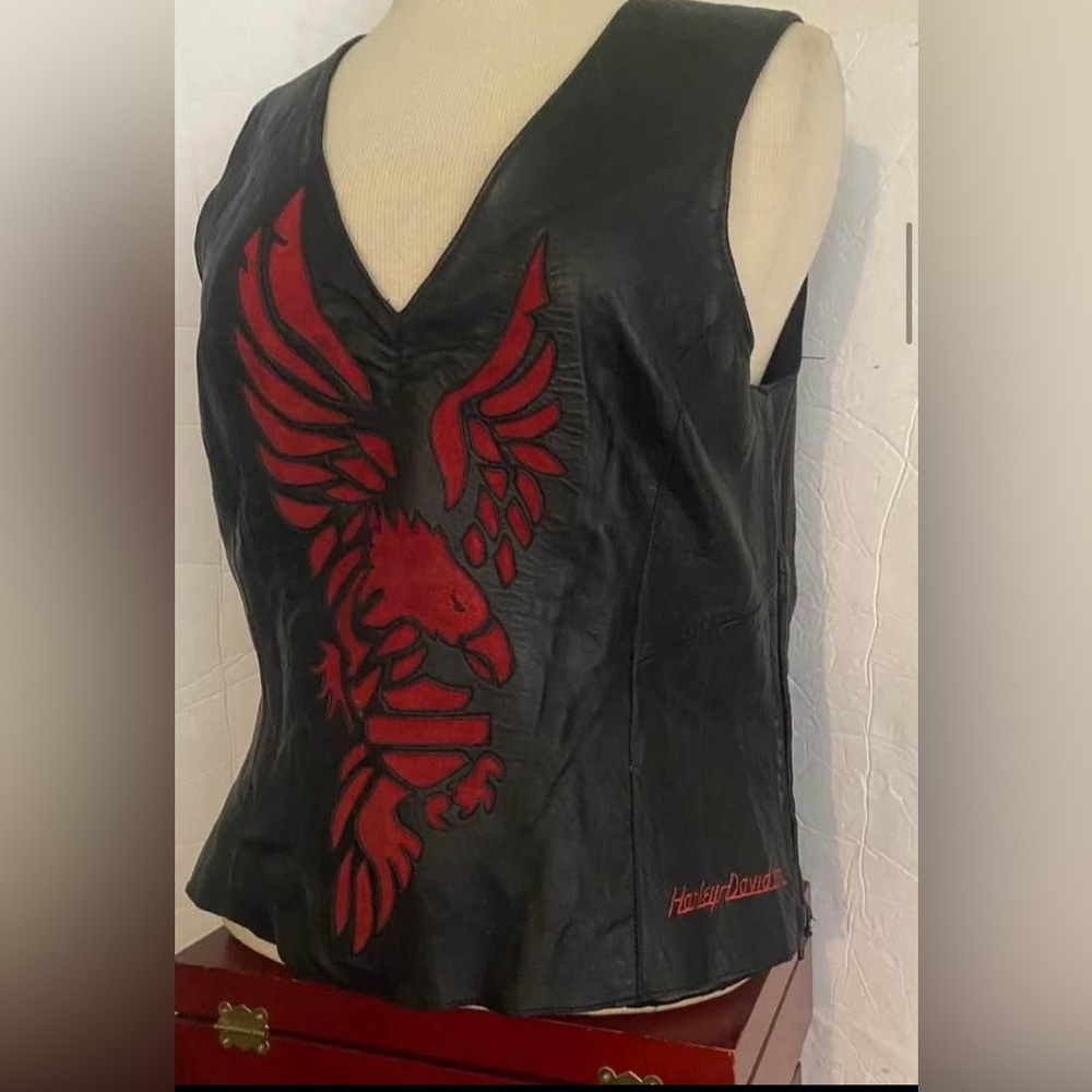 Harley Davidson Medium Vintage Leather Halter Style Top